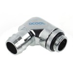 Alphacool-Embout Cannel&eacute; Coud&eacute; 1/4" 90&deg; pour Tuyau 13mm - Argent