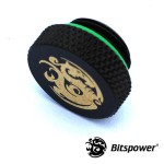 BitsPower-Bouchon M&eacute;tal 1/4" - NOIR MATE - BP-MBWP-C06