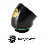 BitsPower-Adaptateur 1/4" Coud&eacute; 45&deg; - NOIR MATE - BP-MBWP-C30