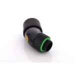 BitsPower-Embout M&eacute;tal Coud&eacute; 45&deg; 1/4" avec Joint pour Tuyau 13/19mm - DOUBLE ROTATIF - NOIR MATE - BP-MB45R2CPF-CC5