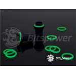 BitsPower-Jeu de 10 Joints pour Embouts Watercooling 1/4" - VERT R&eacute;actif aux UV - BP-WTP-O10-UVGN