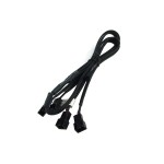 Phobya-C&acirc;ble 1 * 3pins Femelle -> 4 * 3pins M&acirc;le 60cm Gain&eacute; NOIR