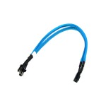 Phobya-Doubleur d'alimentation Molex 3 pins Gain&eacute; Bleu R&eacute;actif aux UV