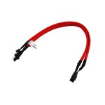 Phobya-Doubleur d'alimentation Molex 3 pins Gain&eacute; Rouge R&eacute;actif aux UV