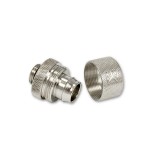EK Water Blocks-Embout M&eacute;tal Droit 1/4" pour Tuyau 13/19 - EK-PSC Fittings 13mm - E-NICKEL