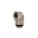 EK Water Blocks-EK-PSC Adapter 90&deg; G1/4" Nickel - Double Connecteur M&acirc;le / Femelle 1/4" 90&deg; Rotatif Argent