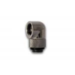 EK Water Blocks-EK-PSC Adapter 90&deg; G1/4" Black Nickel - Double Connecteur M&acirc;le / Femelle 1/4" 90&deg; Rotatif Noir / Argent