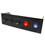 DocMicro-Fa&ccedil;ade 5"1/4 NOIRE pour 5 Interrupteurs / Switchs Ronds