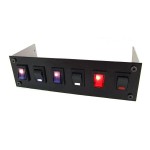DocMicro-Fa&ccedil;ade 5"1/4 NOIRE pour 6 Interrupteurs / Switchs Rectangulaires