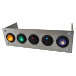DocMicro-Fa&ccedil;ade 5"1/4 ARGENT pour 5 Interrupteurs / Switchs Ronds