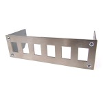 DocMicro-Fa&ccedil;ade 5"1/4 ARGENT pour 6 Interrupteurs / Switchs Rectangulaires