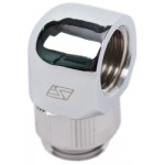 SwifTech-Double Connecteur M&acirc;le / Femelle 1/4" 90&deg; Rotatif - Argent