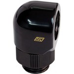 SwifTech-Double Connecteur M&acirc;le / Femelle 1/4" 90&deg; Rotatif - Noir