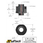 SwifTech-Embout M&eacute;tal Droit 1/4" pour Tuyau 13/19mm - Argent