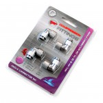 The Feser Company-Jeu de 4 Embouts M&eacute;tal Coud&eacute; 1/4" pour tuyau 8/10mm - Finition Alu Brillant