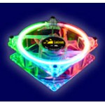 DocMicro-Ventilateur 80mm Transparent + N&eacute;on Rond ROUGE / VERT / BLEU