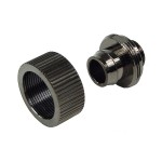 DocMicro-Embout M&eacute;tal Droit 1/4" pour tuyau 13/19mm - Compact - COULEUR NOIRE