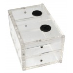 XSPC-R&eacute;servoir Double Baie Plexi 5"1/4 Fa&ccedil;ade Aluminium Noir & Argent - SPLIT