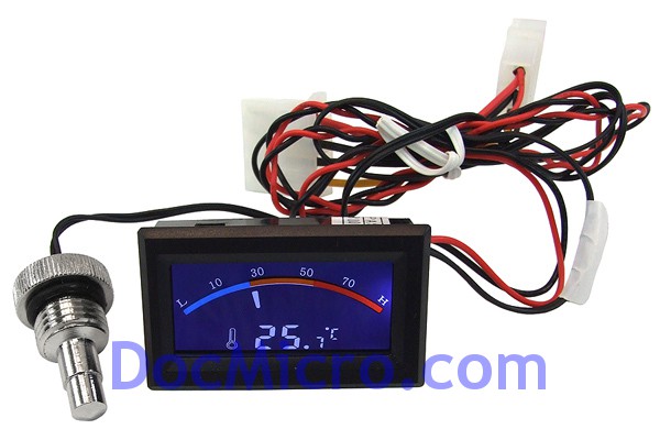 Sonde de température 1/4 + Afficheur LCD - Ecran Jauge - Phobya -  Accessoires - Sondes