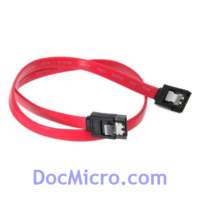 Câble SATA Rond 30 Cm - Pour Disque Dur/SSD, Verrouillage, Compatible SATA 6 Gbit/s (SATRD30CM)