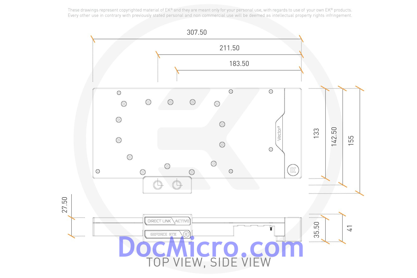 EK-Quantum Vector² Strix RTX 3080/90 ABP D-RGB - Nickel + Acetal