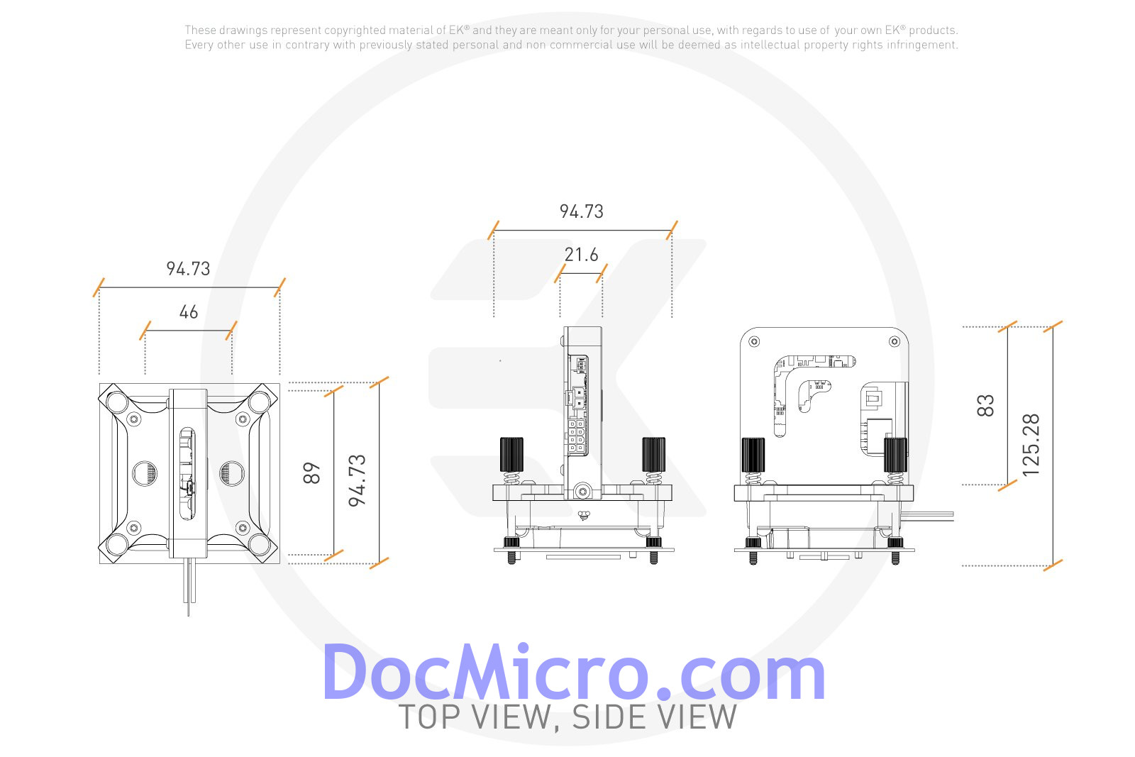 WaterBlock CPU EK-QuantumX Delta TEC EVO E2 - Cuivre + Nickel - EK 